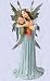 medieval fairy with gothic cross and flowers sculpture statue