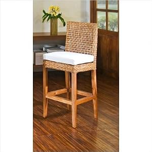 Hospitality Rattan 610-6204-NAT Pegasus Indoor Rattan and Wicker Bar Stool in Natural