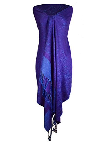 Peach Couture Elegant Vintage Jacquard Paisley Feel Shawl Wrap Scarf