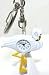 Beautiful Alex L White Crane Bird Key Chain Purse Charm Watch with Lobster Claw Clip