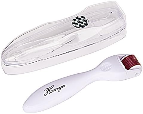 Homya® Titanium Alloy Micro Derma Roller Needle Count 600 Needles for Face and Body Wrinkles, Fine Lines, Blackheads, Acne Scars, Enlarged Pores, Cellulite Removal 1.0 mm Needle Length Skin Care Therapy Dermatology Gift for Mother's Day