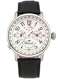 Ingersoll Men's Automatic Watch with White Dial Analogue Display and Black Leather Strap IN3605WH