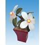 Decorative Carved Stone Flowering Plants w LED Lights