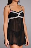 Betsey Johnson Intimates Lace Trimmed Chiffon Babydoll with G-String (732970)