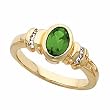 14K Yellow Gold Tsavorite (Green Garnet) and Diamond Ring