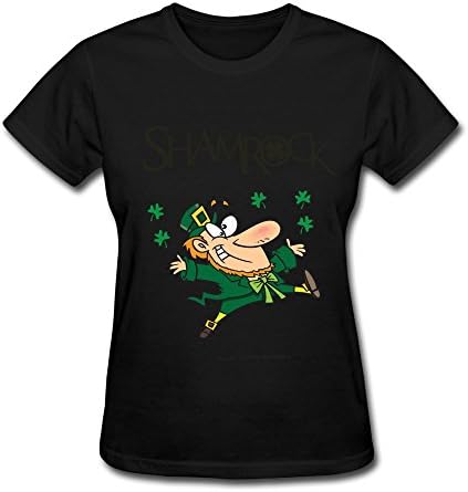Women's T-shirts - Funny Shamrock Tshirt Black Size XXL