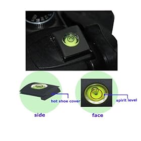 2 In 1 Hot Shoe Hotshoe Cover With Bubble Spirit Level for Canon 600D,550D,500D,60D,50D,7D, Nikon D90,D7000,D3100,D3000, Olympus Pentax Fuji Panasonic Cameras & DSLR/SLR.