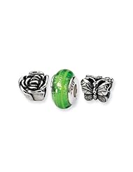 Sterling Silver Spring Boxed Charm Set for 3mm Bracelets