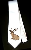 Party Decoration Necktie with deer, antlers, elk, rack, brown
