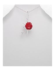 Rose Sponge Coral Pendant Necklace In 92.5 Sterling Silver