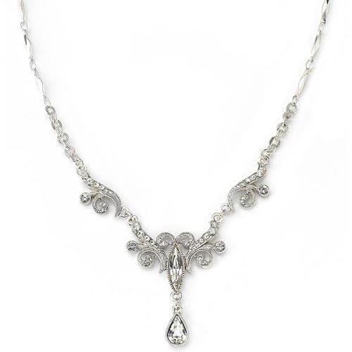 Bridal Crystal Fancy Drop Necklace