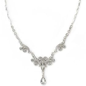 Bridal Crystal Fancy Drop Necklace
