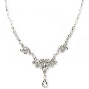 Bridal Crystal Fancy Drop Necklace
