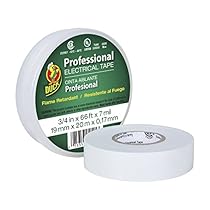 Duck Brand 300877 Professional Grade Electrical Tape, 3/4-Inch by 66 Feet, Single Roll, White
