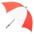 Manual-Open Golf Umbrella with ID Handle - Orange/ White (60")