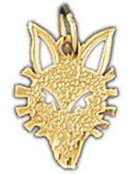 Dazzlers Solid 14k Gold Fox Head Charm Pendant Available in three colors from jewelsberry (weights: 0.7 grams only)