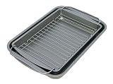 OvenStuff Non-Stick 14.5 Inch x 10.5 Inch x 2 Inch Bake, Broil, & Roast Pan Three Piece Set