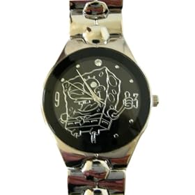 Nickelodeon SpogeBob SquarePants Silver Large Black Graphic Watch – Timepiece Nickelodeon SpogeBob SquarePants Silver Large Black Graphic Watch – Timepiece
