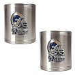 St. Louis Rams 2pc Stainless Steel Can Holder Set- Helmet Logo NFL Football
