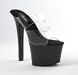 7 Inch Sexy High Heel Shoes Womens Platform Shoes Spike Heel Clear / Black
