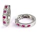 .80 Carat Channel Set Ruby & Diamond Earrings in 14k White Gold (with Safety Lock)