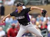 Colorado Rockies v Arizona Diamondbacks, SCOTTSDALE, AZ - FEBRUARY 26: Ubalbo Jimenez Photographic Poster Print by Jonathan Ferrey, 12x16