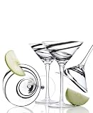 Luigi Bormioli Black Swirl Martini Glasses Set of 4
