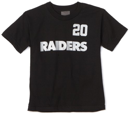 NFL Boys' Oakland Raiders Darren Mcfadden 8-20 Name & Number Tee Shirt (Black, Large)