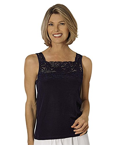 Cuddl Duds Peek-A-Boo Camisole, Navy, Medium - Misses, Womens