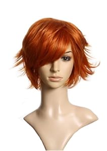 Cool2day Short Layered Red Orange Hair Full Wig+Free Wig Cap(Model:JF011429)