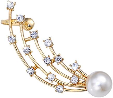 Top Plaza 1pc Peacock Rhinestone Bead Clip On Ear Earrings Ear Cuff (Only for Left Ear)