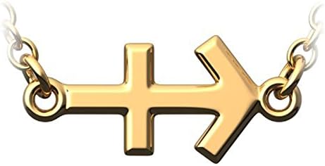 18K Yellow Gold Plated, Sagittarius (November 22 - December 21) The Archer Zodiac Sign, Represents Adaptability, Pendant Necklace, 18"