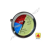 2' 475F BBQ CHARCOAL GRILL PIT WOOD SMOKER TEMP GAUGE THERMOMETER 2.5' STEM SS RWB