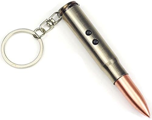 YiyuanSupermarket Laser Pointer Bullet Keychain Creative LED Aluminum Metal Accessories Key Pendant Ballpoint Pen Key Rings (5Pcs)