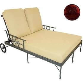 Windham Castings Provence Casual Back Double Chaise Lounge Frame Only, Black Cherry by Windham Castings