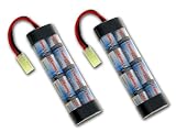 2 pcs Tenergy 9.6V 1600mAh NiMH Flat Battery Packs for Airsoft Gun