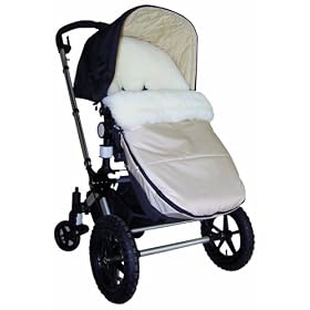 Kaiser Stroller Sheepskin Foot Muff for Bugaboo Cameleon White Sheepskin (Red)