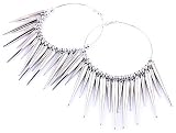 Basketball Wives Hoop Earrings - Spike Crystal Silver