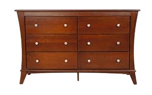 Kidz Decoeur Long Beach 6 Drawer Double Dresser, Toasted Cranberry