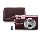 Nikon Coolpix S4000 12 MP Digital Camera with 4x Optical Vibration Reduction (VR) Zoom and 3.0-Inch Touch-Panel LCD (Plum) with Case and 2 GB Memory Card
