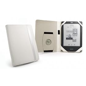 Tuff-Luv �tui "Embrace" d'appearance en cuir pour Kobo Touch - Blanc