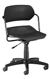 Armless Plastic Swivel Chair - Black Frame, Black Plastic