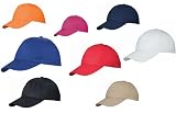 US BASIC 5 PANEL BASEBALL CAP HAT - 10 COLOURS