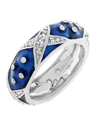 Marbled Navy Blue Enamel Ring