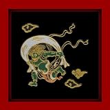 【歌舞伎シリーズ】 金蒔絵シール◇風神◆デコ電シール