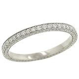 3 Sided Pave Diamond Eternity Band w/ Milgrain .79ct