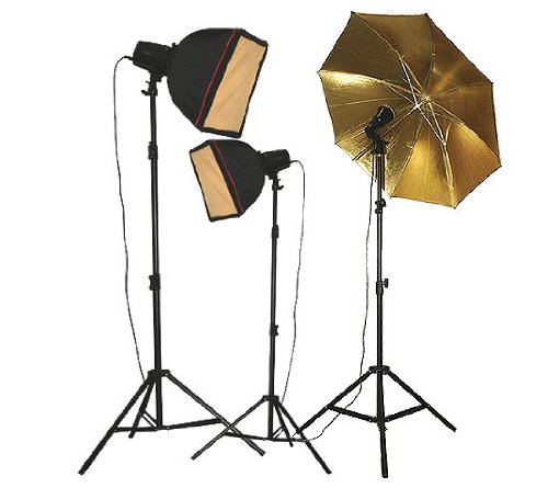 ePhoto 3 Lights 2 Softbox Strobe Flash Studio Lighting Kit by ePhoto INC 45Kit150