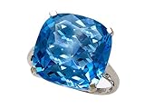 14.10 cttw Genuine Blue Topaz Ring by Effy Collection® - 14kt White Gold