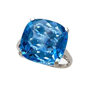 14.10 cttw Genuine Blue Topaz Ring by Effy CollectionŽ in 14k White Gold Size... by