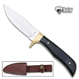 Timber Rattler Pakawood Handle Skinning Knife w/ Leather Sheath